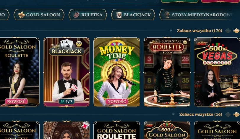 Kasyno BetAlice – stoły na żywo: ruletka, blackjack i gry show z krupierami
